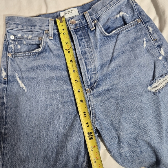 Agolde 90's jeans women size 25 baggy straight buttonfly distressed High rise - Picture 12 of 16